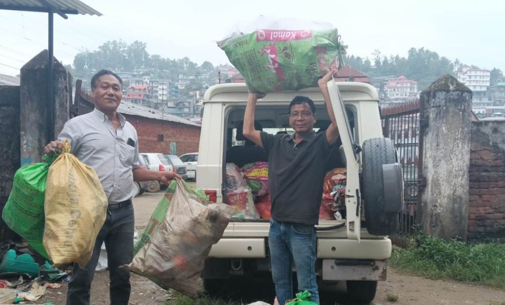 Residents exchanged their plastic waste for tree saplings in Mokokchung town.
